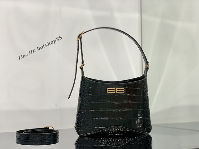 Balenciaga專櫃爆新款肩背女包 巴黎世家XX鱷魚紋壓花小號新月包 fyj1909